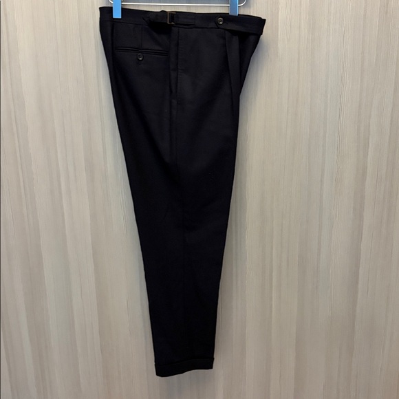 Drake's - Navy Wool Flannel Single Pleat Trouser - Size 46 (IT / EUR)
